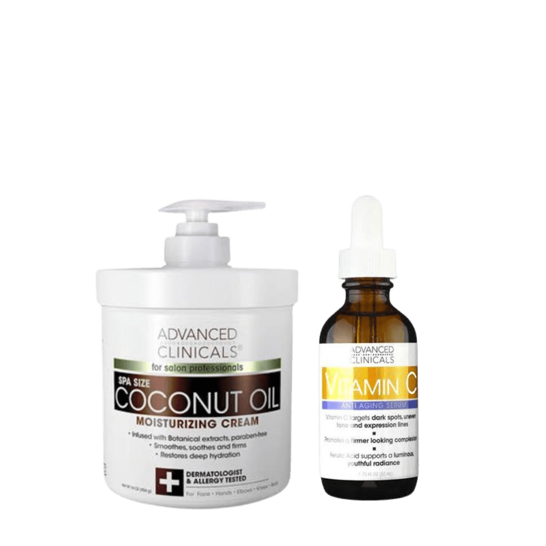 Advanced Clinicals Coconut Oil Cream And Advanced Clinicals Vitamin C Facial Serum