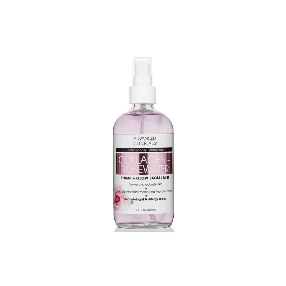 Advanced Clinicals Collagen + Rosewater Plump + Glow Facial Mist 237ml (WHOLESALE MINIMUM OF 6)