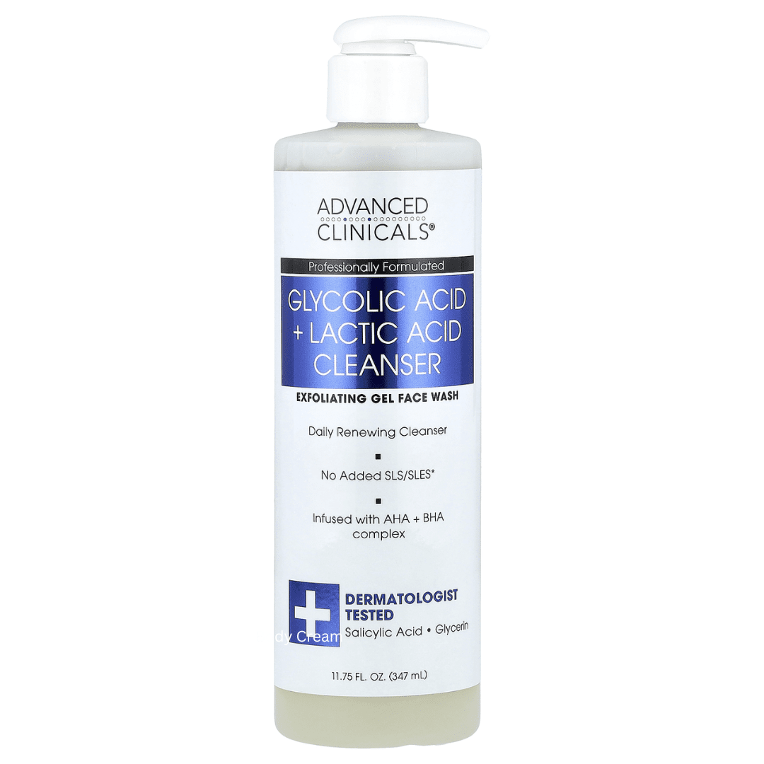 Advanced clinicals Gycolic Acid+Lactic Acid Cleanser 347ml