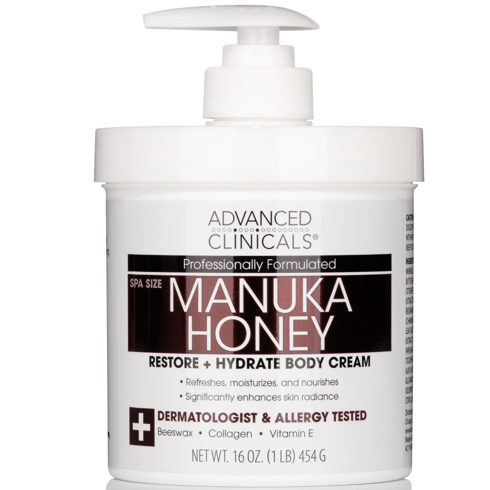 Advanced Clinicals Manuka Honey Restore + Hydrate Body Cream 454g (WHOLESALE MINIMUM OF 6)