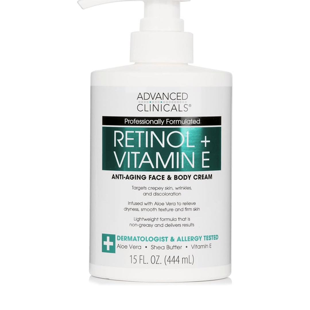 Advanced Clinicals Retinol + Vitamin E Cream 444ml | Anti - Aging & Hydrating