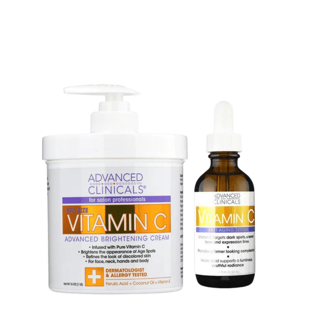 Advanced Clinicals Vitamin C Brightening cream And Advanced Clinicals Vitamin C Brightening Serum