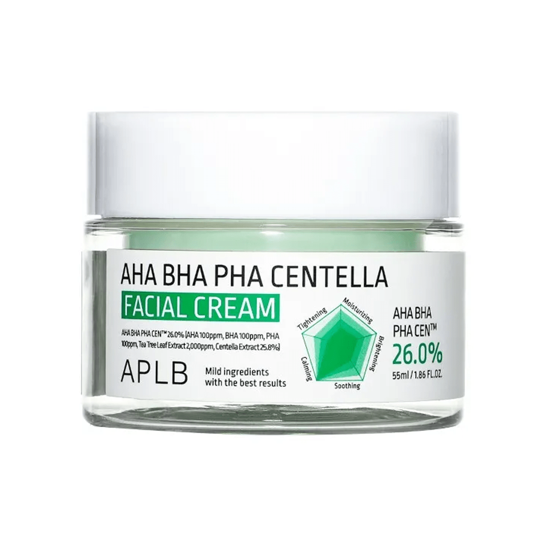 APLB AHA BHA PHA Centella Facial Cream 55ml – Exfoliate & Soothe Skin
