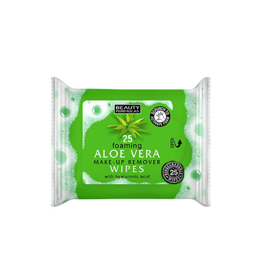 Beauty Formulas 25 Foaming Aloe Vera Make - Up Remover Wipes