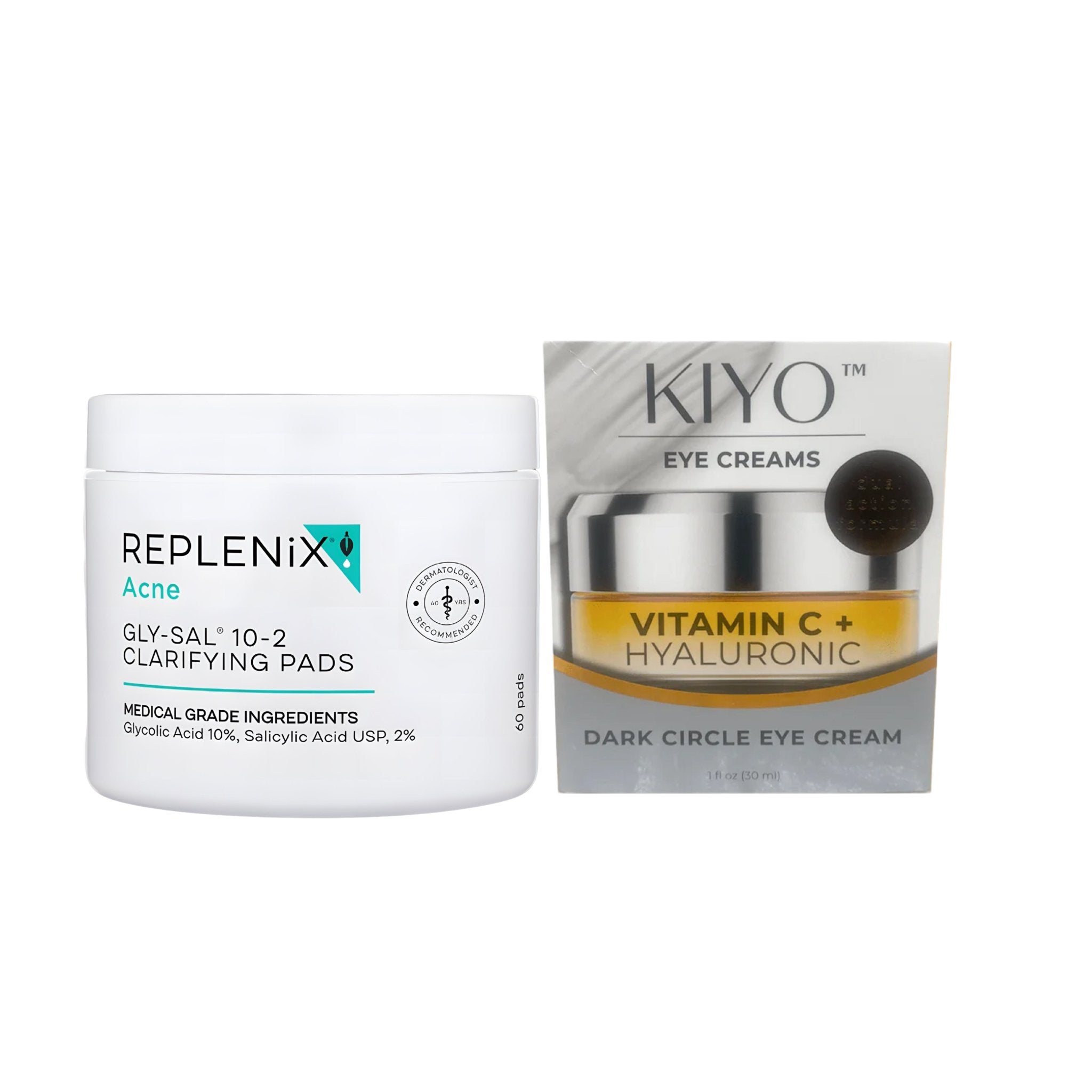 BUY Replenix Gly - Sal 10 - 2 Clarifying Pads AND GET Kiyo Eye Creams Vitamin C + Hyaluronic Dark Circle Eye Cream 30ml