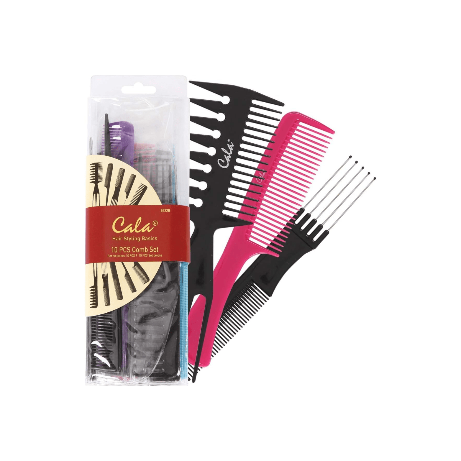 CALA Professional Hair Styling Comb Set - 10pcs