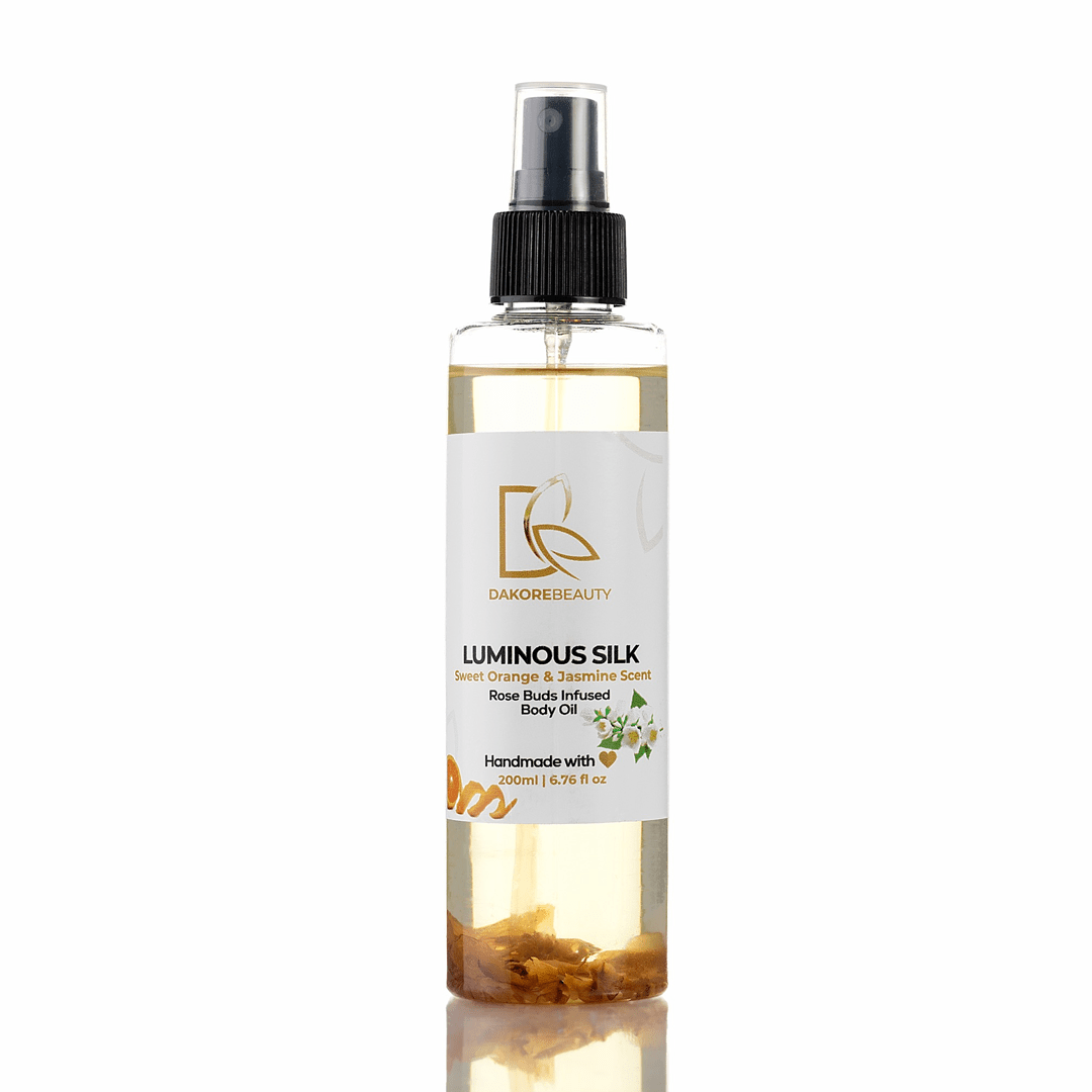 Dakore Beauty Luminous Silk Rose Buds Infused Body Oil 200ml – Hydrate & Glow