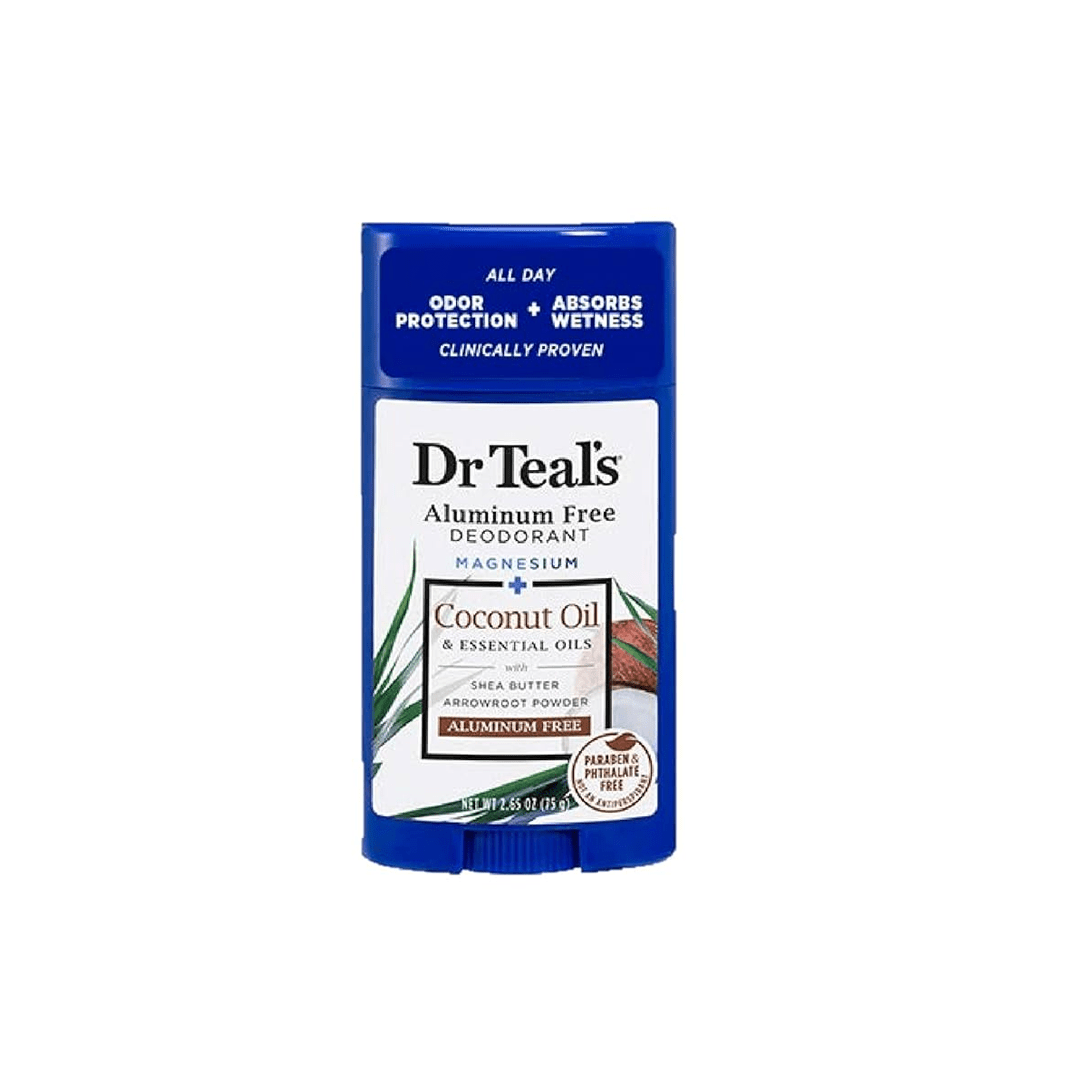 Dr Teal's Aluminum Free Deodorant magnesium Coconut Oil & Vitamin D & Essential Oils With Shea Butter Arrowroot Powder 75g