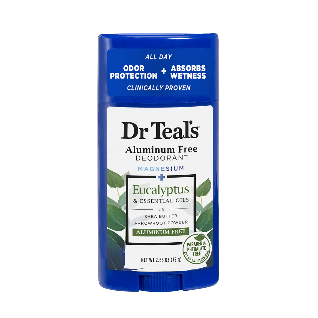 Dr Teal's Aluminum Free Deodorant magnesium Eucalyptus & Essential Oils With Shea Butter Arrowroot Powder 75g