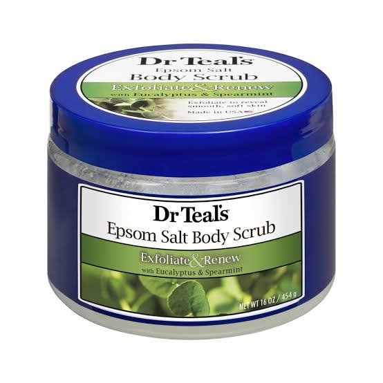 Dr Teals Epsom Salt Body Scrub Exfoliate & Renew with Eucalyptus & Spearmint 454g