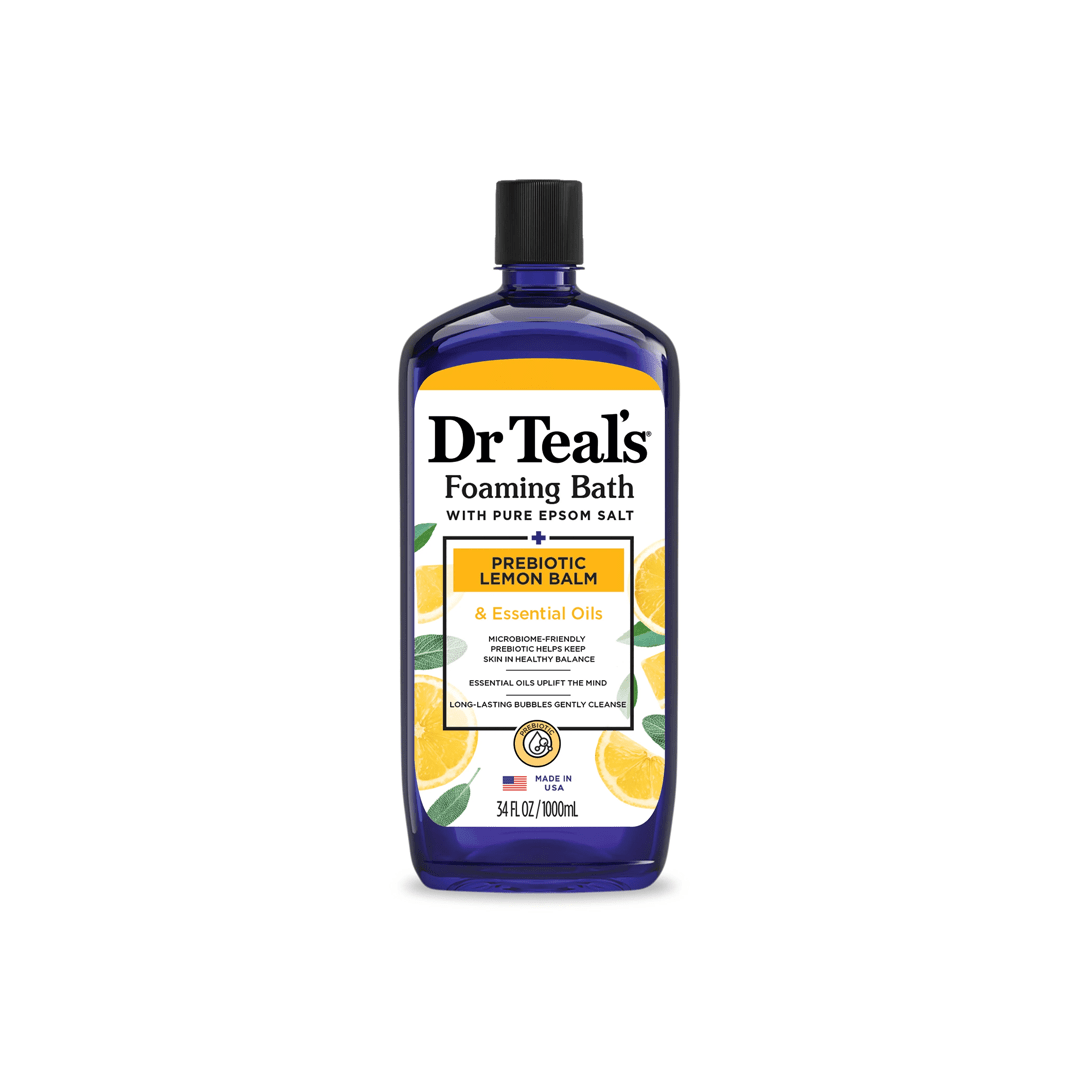 Dr Teal's Foaming Bath with Pure Epsom Salt, Prebiotic Lemon Balm & Essential Oils 1000ML