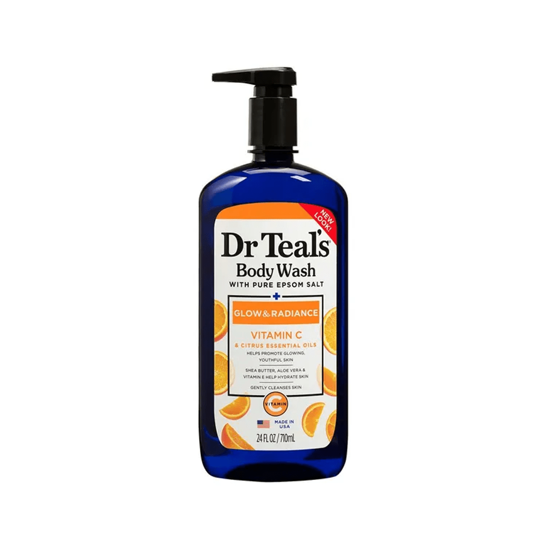 Dr Teal's Glow & Radiance Vitamin C Body Wash 710ml – Brighten and Nourish Your Skin