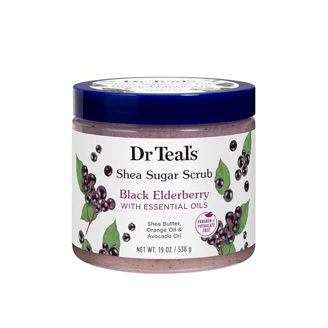 Dr Teal's Shea Sugar Scrub Black Elderberry With Essential Oil 538g