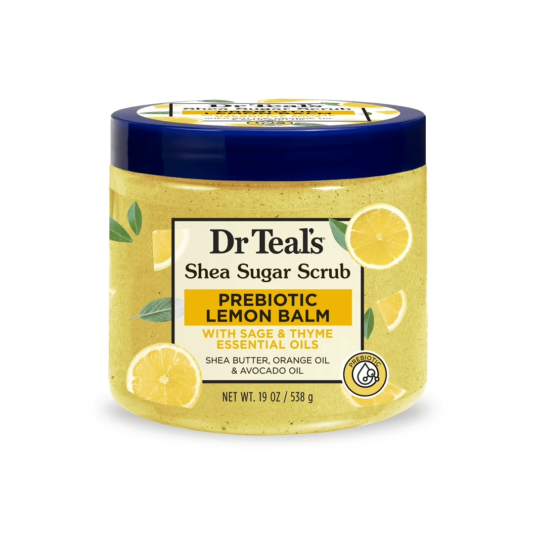 Dr Teal's Shea Sugar Scrub Prebiotic Lemon Balm 538ml