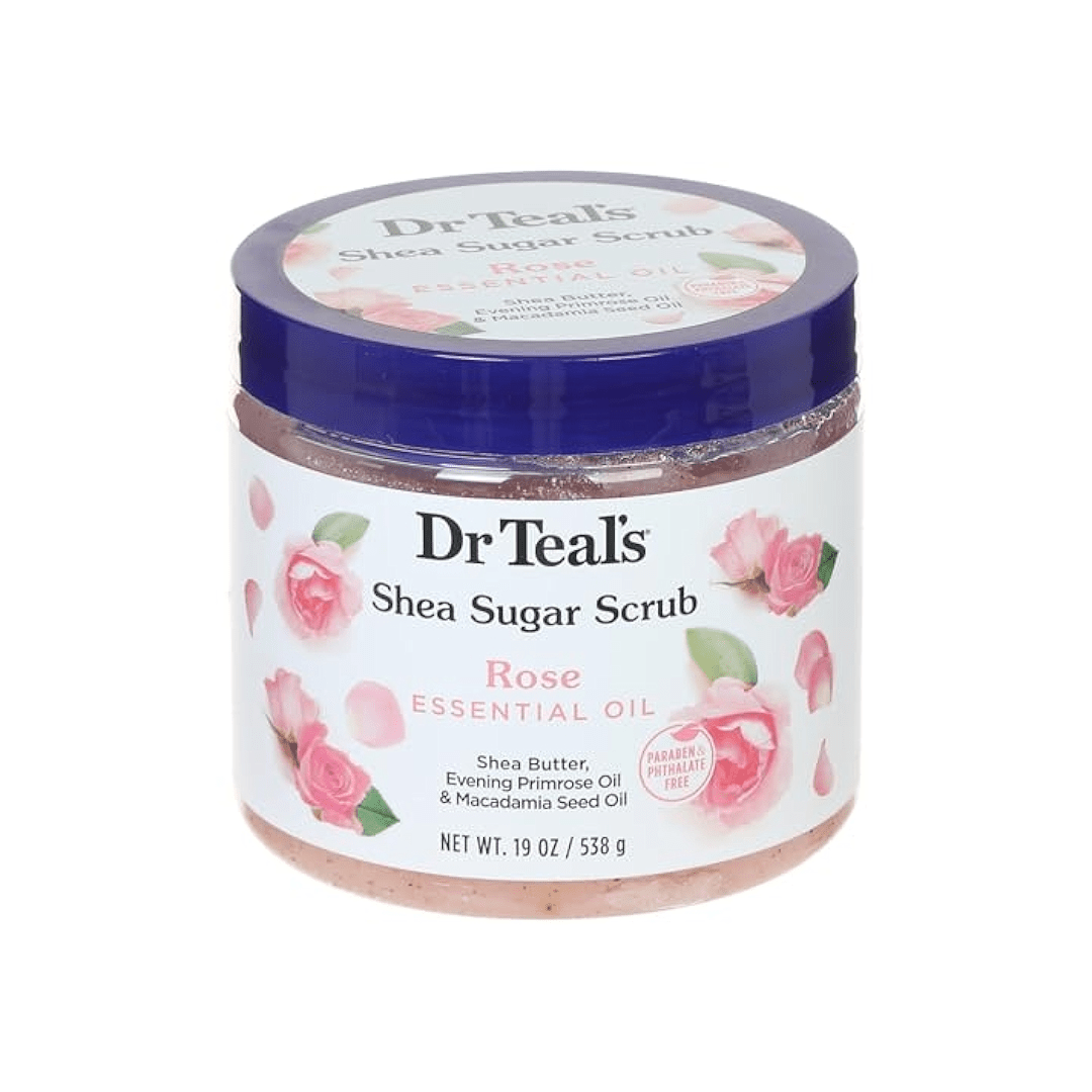 Dr Teal's Shea Sugar Scrub Rose Essential Oil 538g