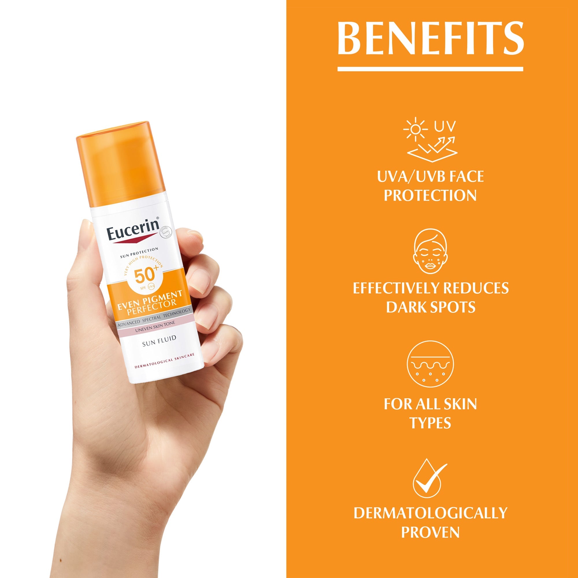 Eucerin Face Sunscreen Even Pigment Perfector Sun Fluid, SPF 50+, 50ml