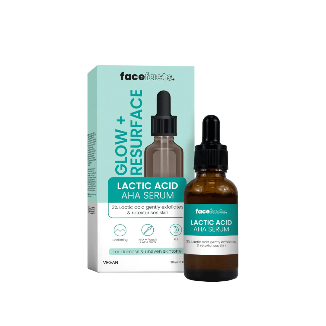 Face Facts Glow+Resurface Lactic Acid AHA Serum 30ml