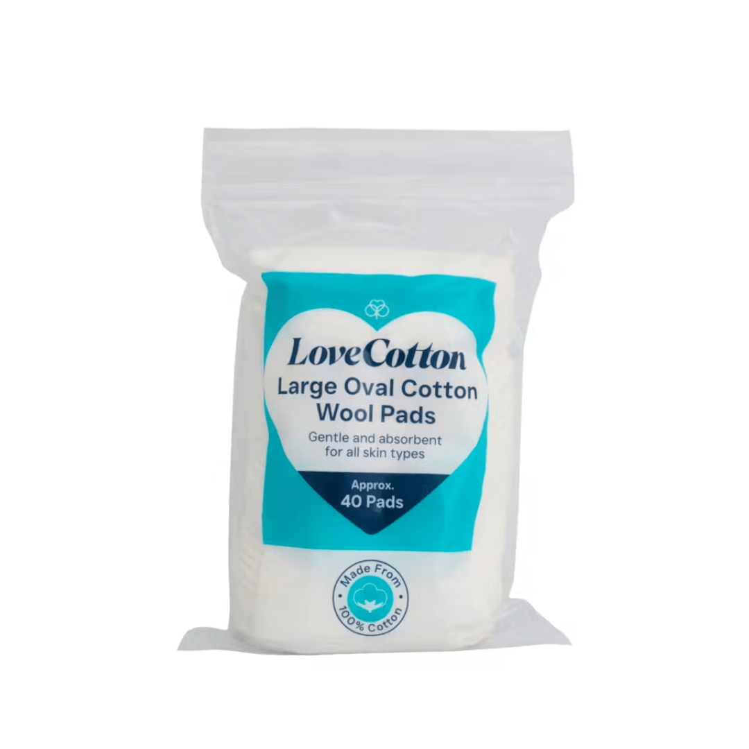 LoveCotton Large Oval Cotton Wool Pads - 40 pads