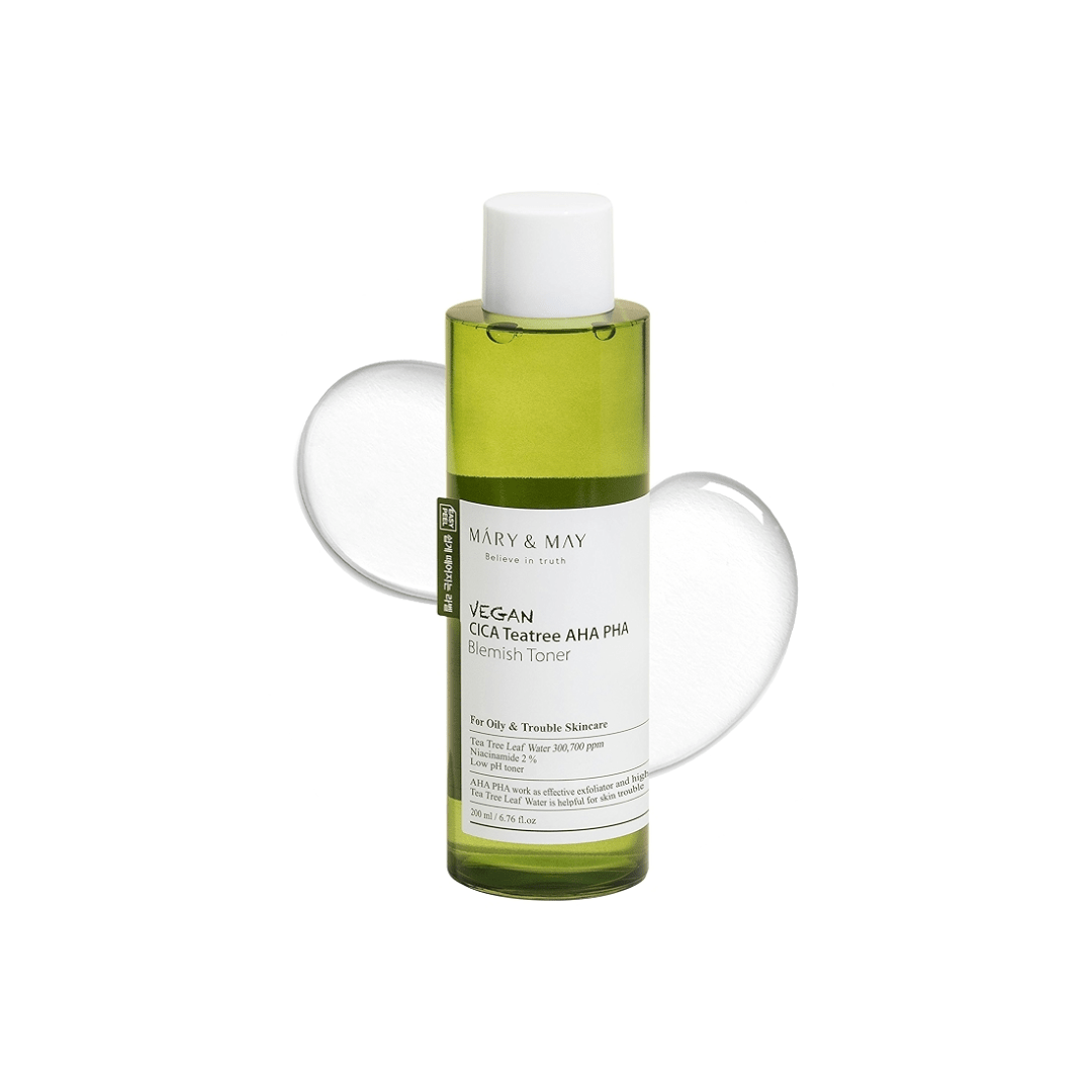 Mary & May Vegan CICA Tea Tree AHA PHA Toner – 200ml