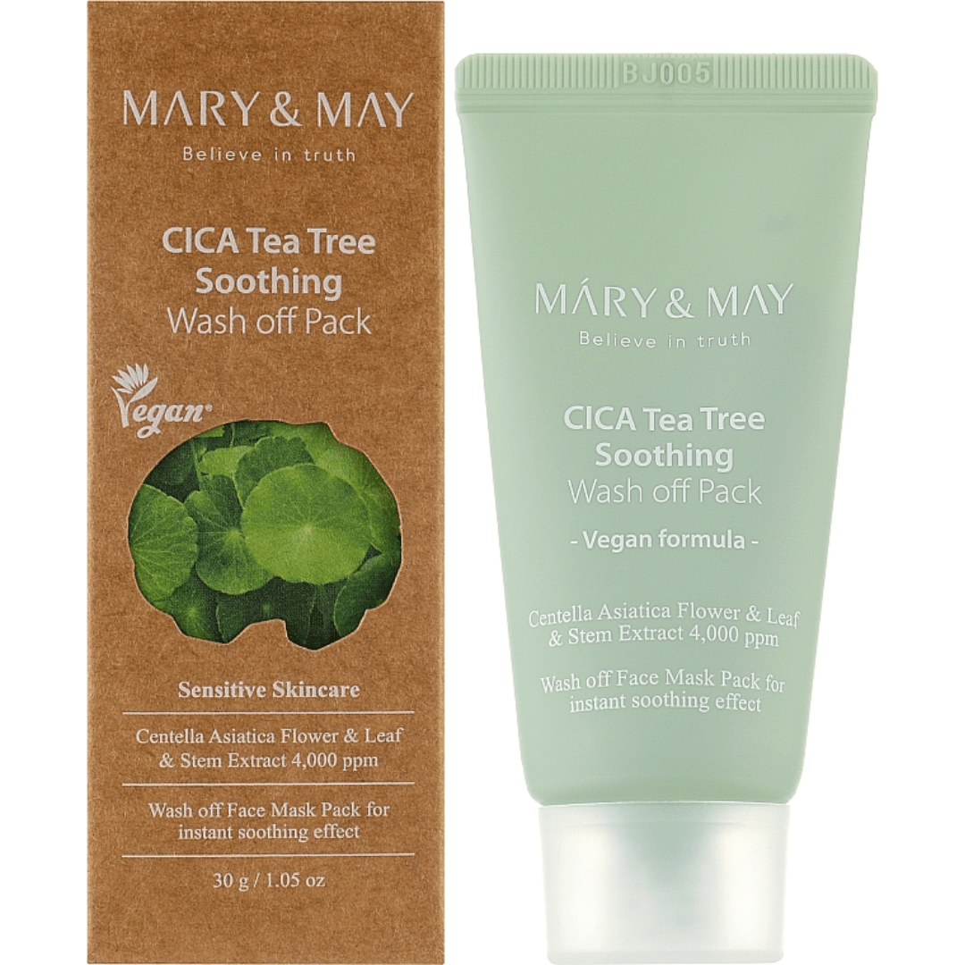 Mary & May Vegan Cica Tea Tree Soothing Wash Off Pack - 30g