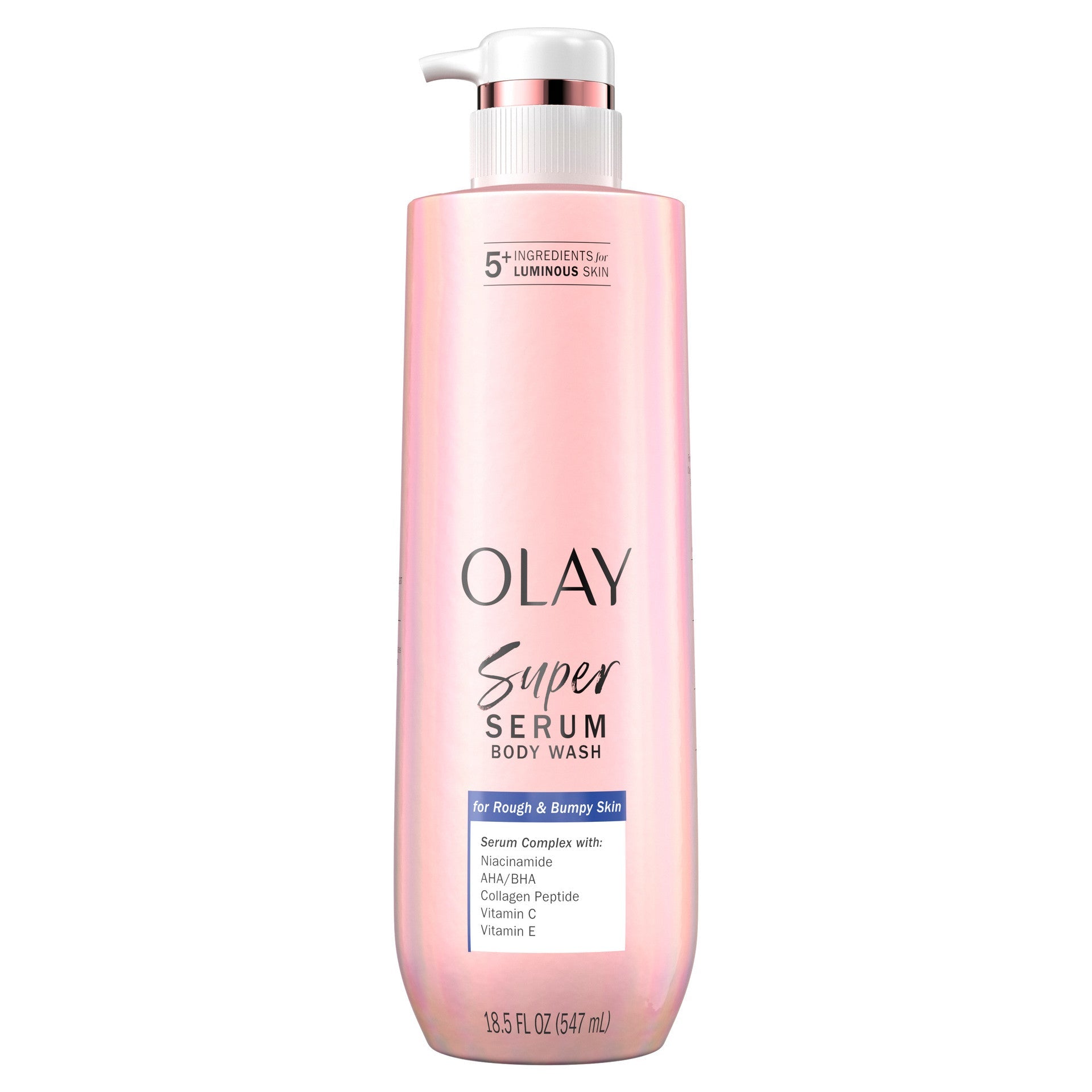Olay Super Serum Body Wash 547ml – With Niacinamide, AHA, BHA, Collagen, Vitamin C & E