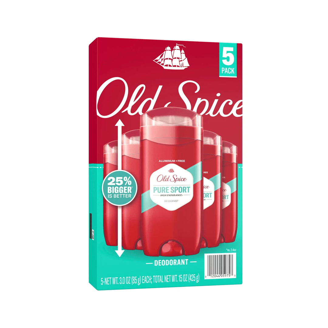 Old Spice Pure Sport High Endurance Deodorant 425g X5 – Long - Lasting Odor Protection