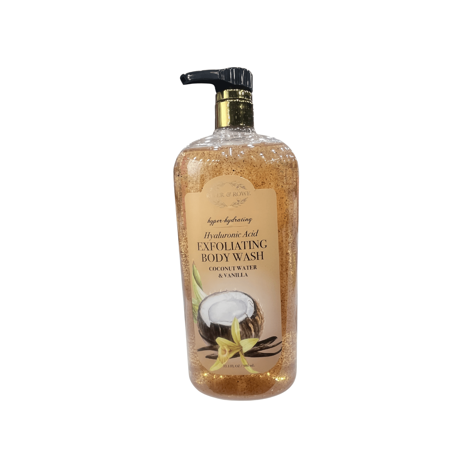 River & Rowe Hyaluronic Exfoliating Coconut Water & Vanilla Body Wash - 980ml