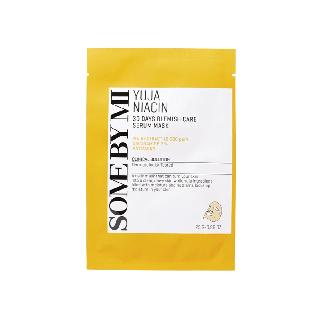 SOME BY MI Yuja Niacin 30 Days Blemish Care Serum Mask 25g – Brightening & Hydrating Sheet Mask