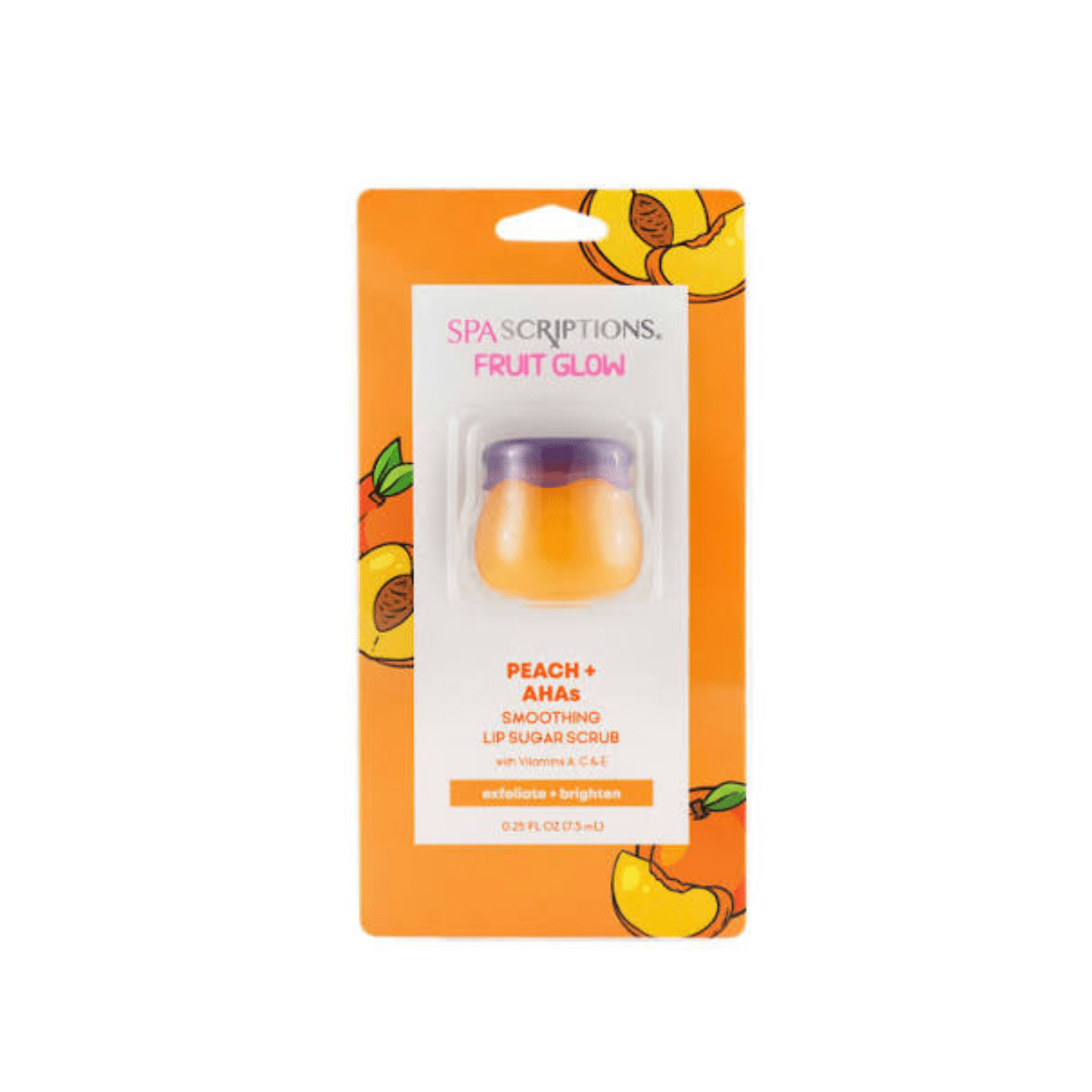 SpaScriptions Fruit Glow Smoothing Lip Sugar Scrub - Peach + AHAs