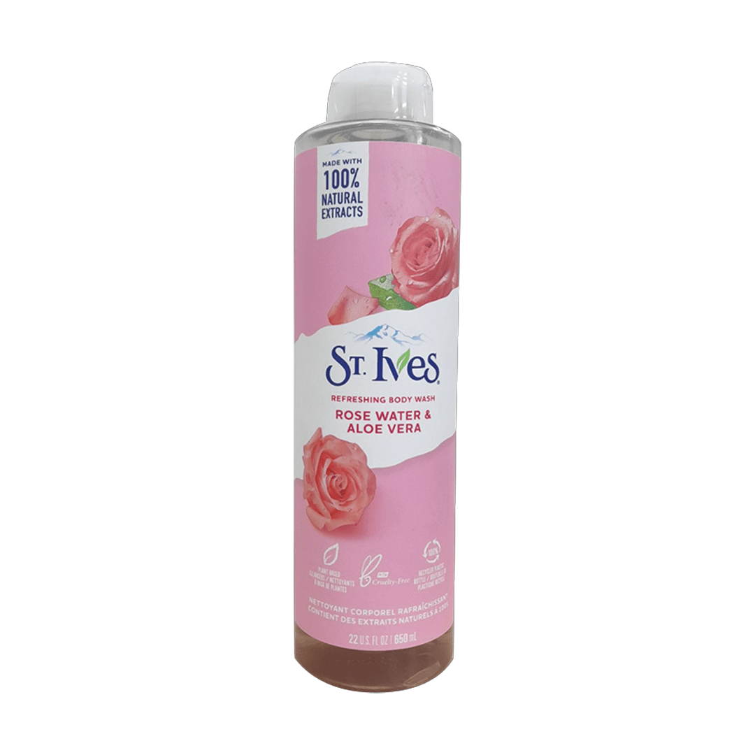 St. Ives Refreshing Body Wash Rose Water & Aloe Vera 650ml – Refresh, Hydrate, Soothe