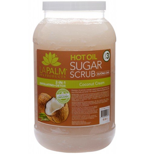 La Palm organic hot oil sugar scrub - coconut cream gallon