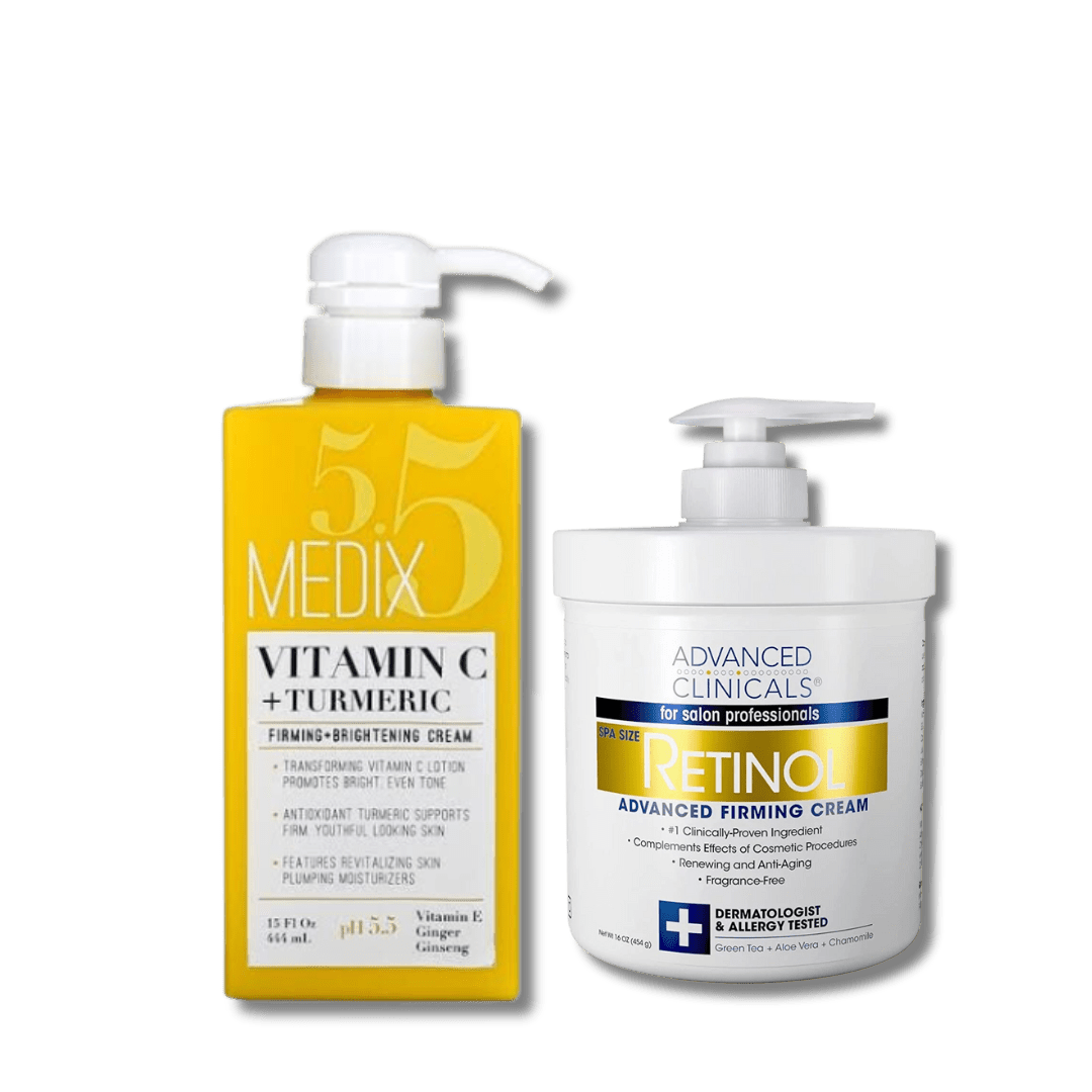 Medix 5.5 Vitamin C lotion and Advanced clinicals Retinol Cream
