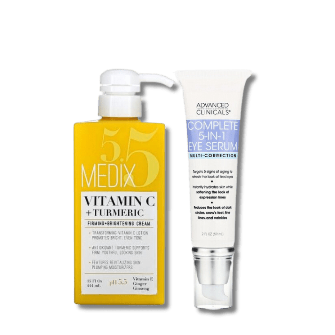 Medix Vitamin C lotion and Advanced Clinicals Complete 5 in 1 Eye Serum