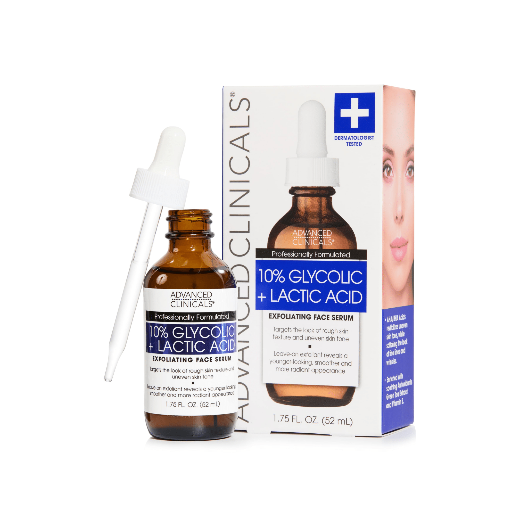 Advanced Clinicals 10% Glycolic + Lactic Acid Serum - 52ml