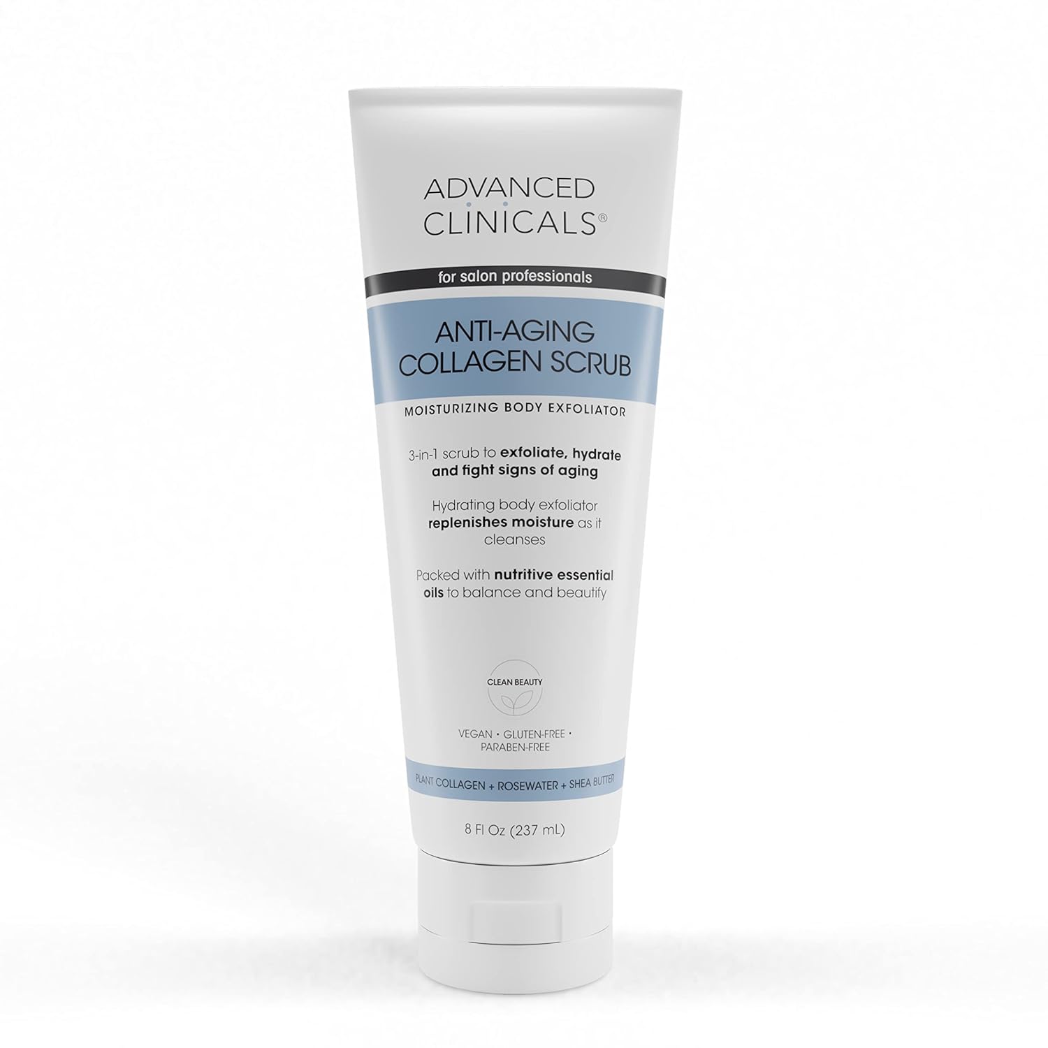 Advanced Clinicals Anti Aging Collagen Body Scrub 8oz – Revitalize Your Skin with Collagen