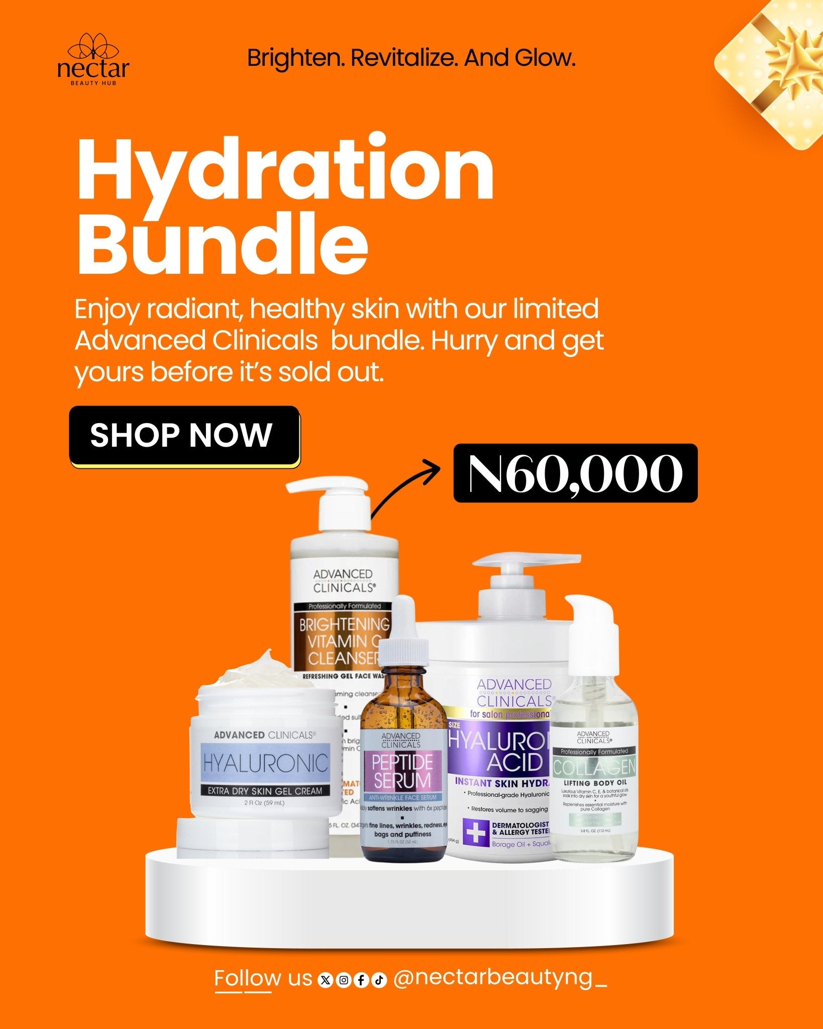 Advanced Clinicals Hydration Bundle – Deep Moisture, Firming & Radiance in One Complete Set