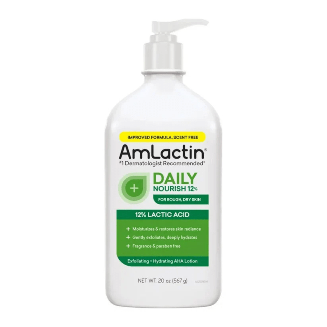 AmLactin Daily Nourish 12% Lactic Acid Exfoliating + Hydrating AHA Lotion - 567g (Scent Free)