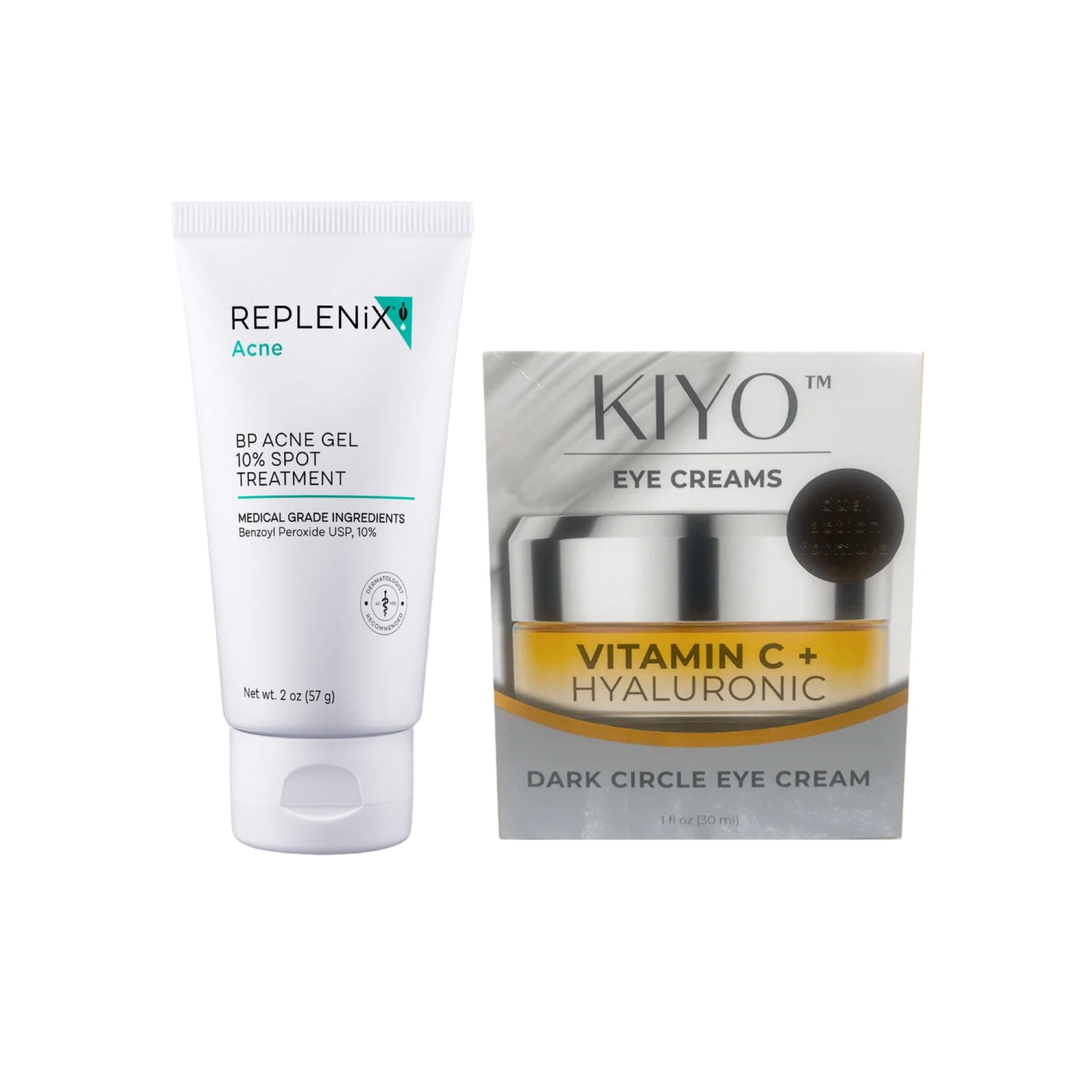 BUY Replenix BP Acne Gel 10% Spot Treatment 57g AND GET Kiyo Eye Creams Vitamin C + Hyaluronic Dark Circle Eye Cream 30ml