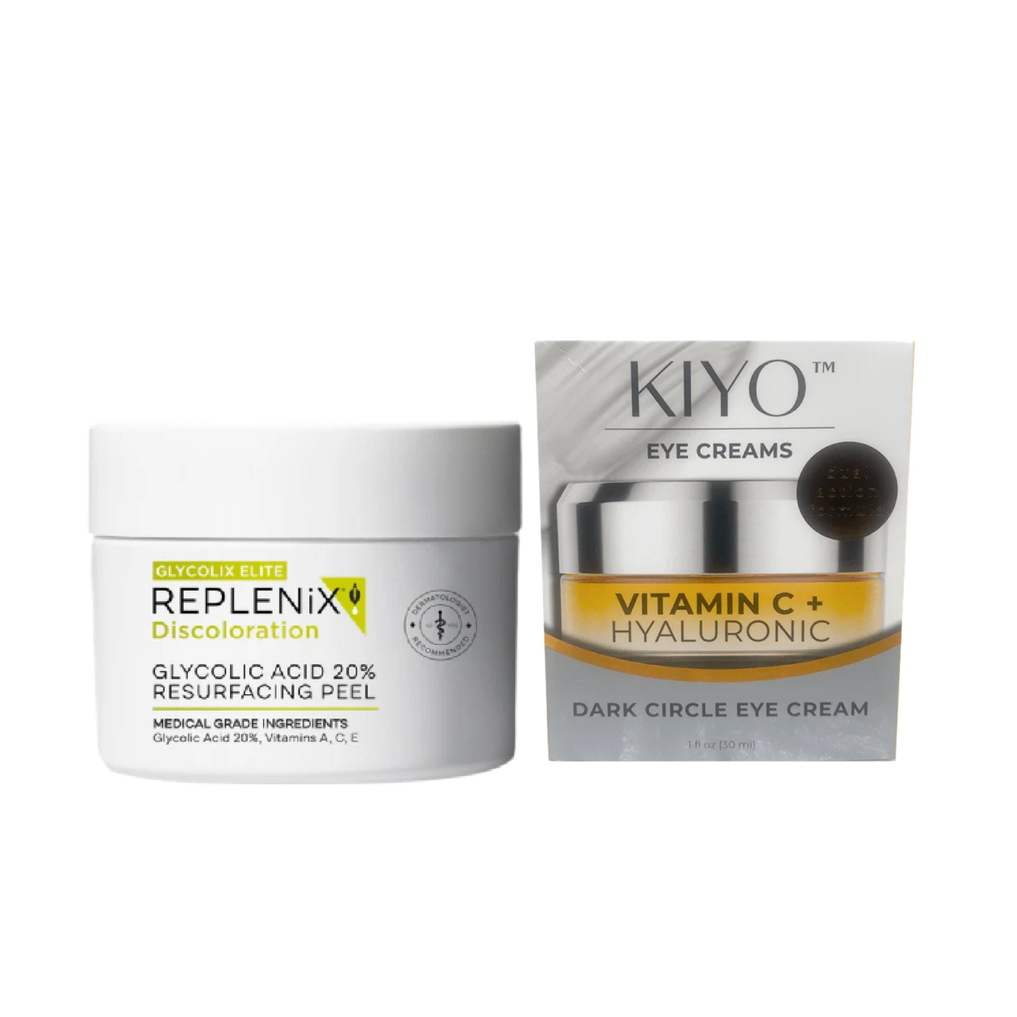 BUY Replenix Glycolic Acid 20% Resurfacing Peel AND GET Kiyo Eye Creams Vitamin C + Hyaluronic Dark Circle Eye Cream 30ml