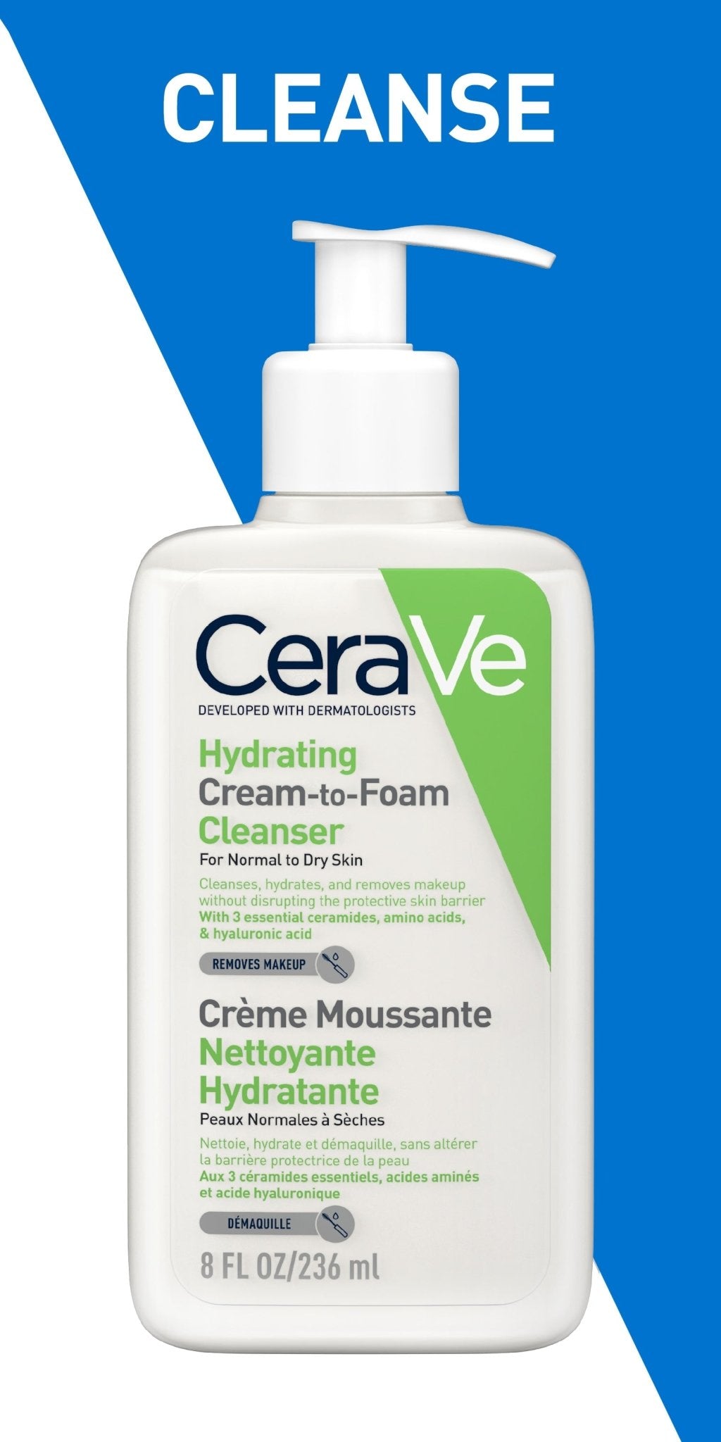 Cerave Hydrating Cream To Foam Cleanser 236ml
