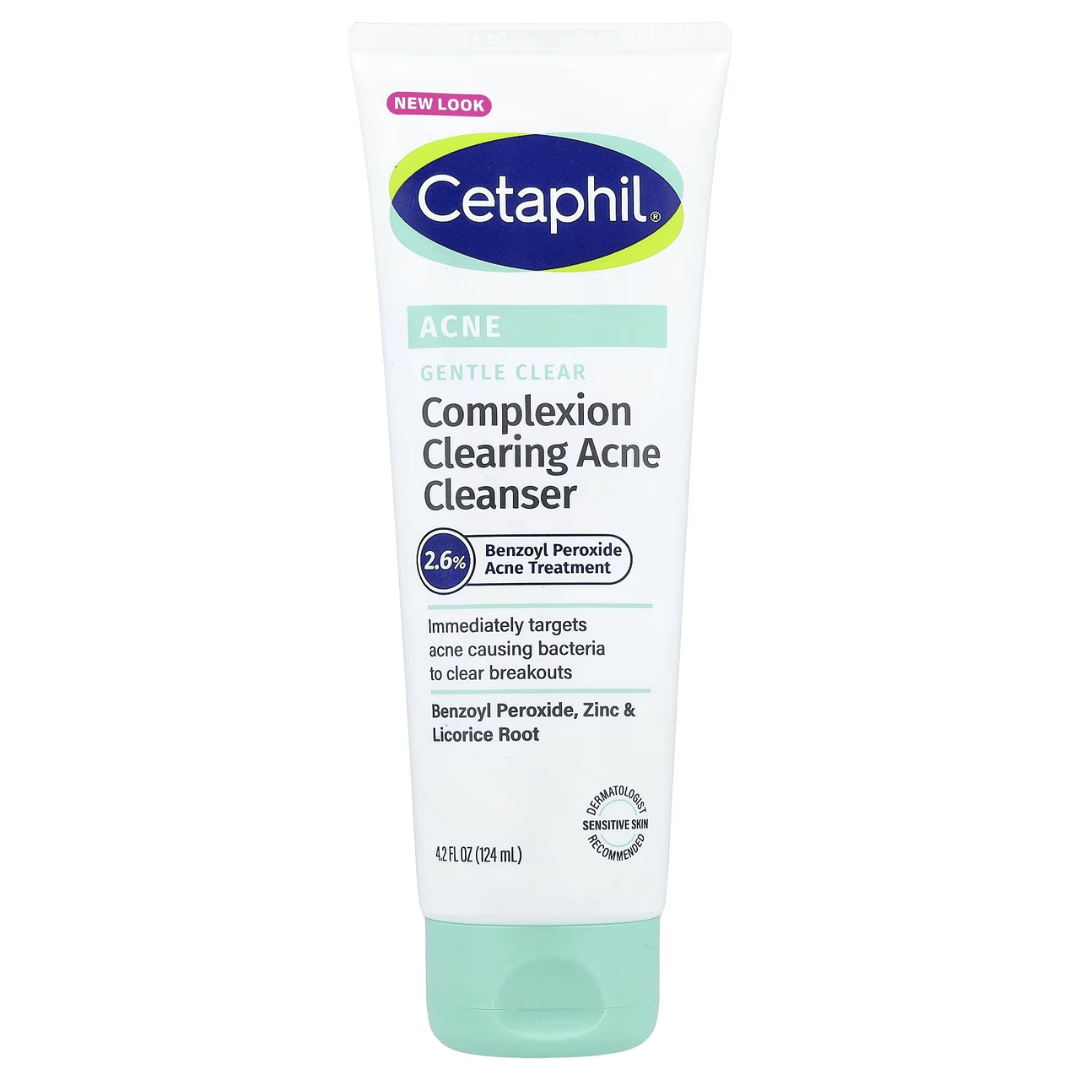 Cetaphil Gentle Clear Complexion Clearing Acne Cleanser (2.6% Benzoyl Peroxide) - 124ml