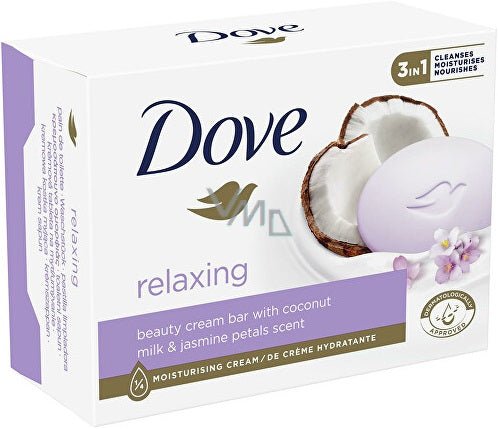 Dove "Relaxing" Moisturizing Beauty Cream Bar Soap With Coconut Milk & Jasmine Petals