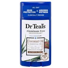 Dr Teal's Aluminum Free Deodorant magnesium Coconut Oil & Vitamin D & Essential Oils With Shea Butter Arrowroot Powder 75g