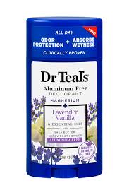 Dr Teal's Aluminum Free Deodorant magnesium Lavender Vanilla & Essential Oils With Shea Butter Arrowroot Powder 75g