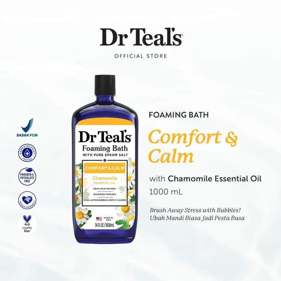 Dr Teal's Foaming Bath Pure Epsom Salt - Chamomile Essential Oil 1000ML