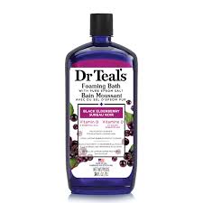 Dr Teal's Foaming Bath With Pure Epsom Salt Pomegranate, Black Currant & Essential Oils 1L – Relax and Rejuvenate