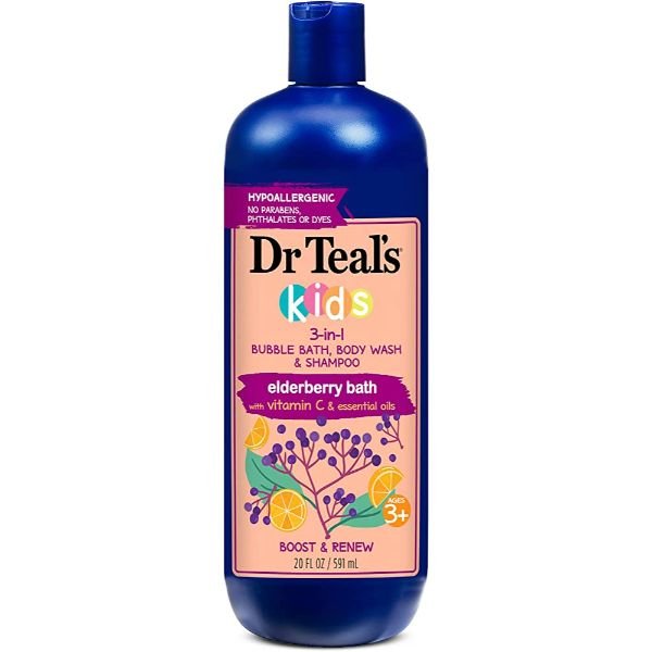 Dr Teals Kids Bubble Bath, Body Wash and Shampoo. Elderberry 591ml