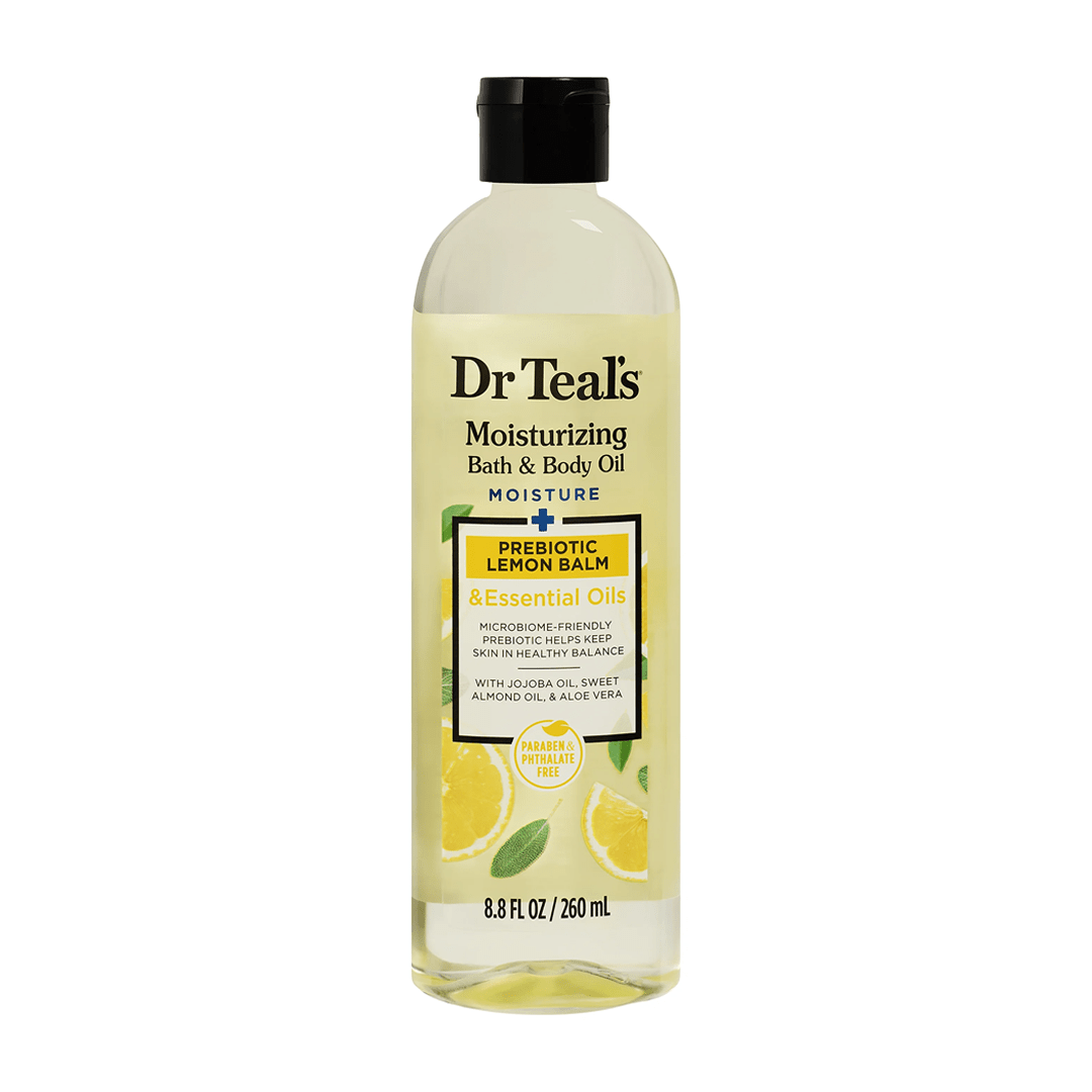 Dr Teal's Moisturizing Bath & Body Oil Moisture Prebiotic Lemon Balm & Essential Oils 260ml – Nourish Your Skin Naturally