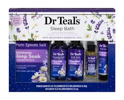 Dr Teal's Sleep Bath Epsom Salt, Foaming Bath, Body Wash & Body Oil & Body Lotion With Melatonin & Essential Oils – Ultimate Relaxation