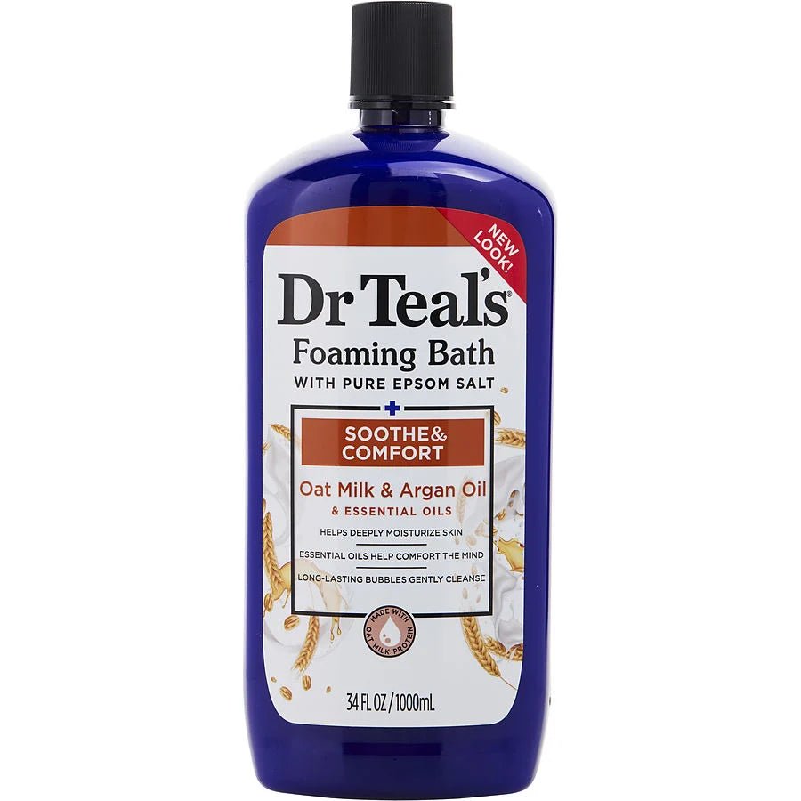 Dr. Teal'sunisex Foaming Bath With Pure Epsom Salt Oat Milk & Argan 1000ml/34oz